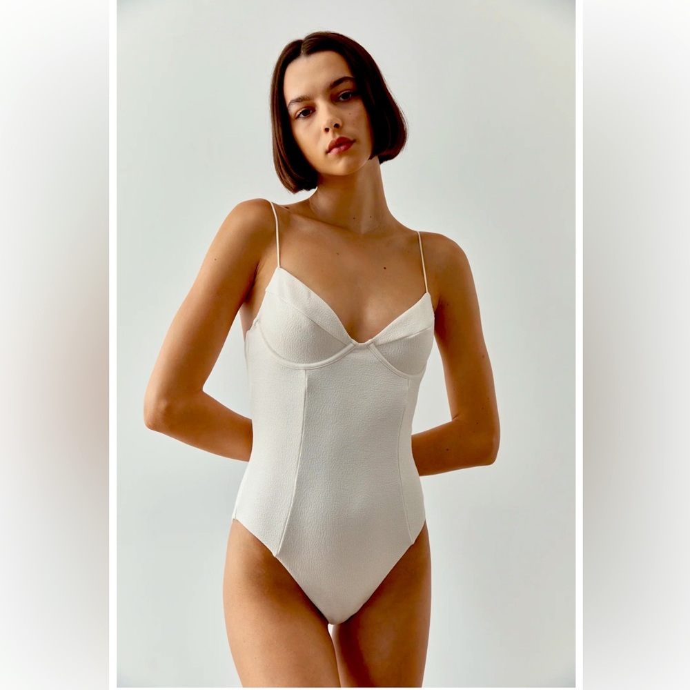 Ziah Swim, Fine Strap OnePiece Luxe Swimsuit, Sustainable AUS Co at Free People